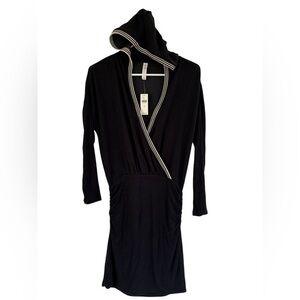 NWT Daily Practice Women's Dark Blue/Black Long‎ Sleeve Hooded Dress Size Small